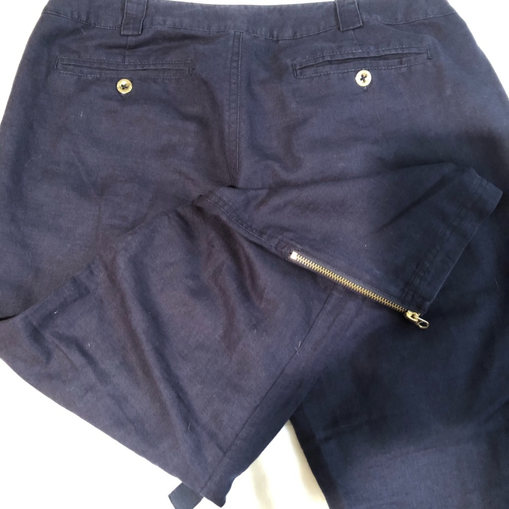 Juicy Couture Cotten Linen Cigarette Pants Navy 2000’s 2010’s y2k